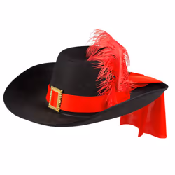 Boland 8712026013866, Chapeau de déguisement, Adulte, unisexe, Feather, Polyester, Noir, Rouge, 330 mm