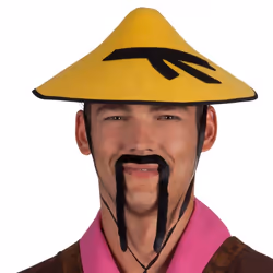 Boland Moustache Chinese, Moustaches pour déguisement, Adulte, Mâle, Moustache Chinese, Polyester, Noir, Jaune