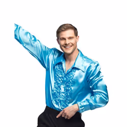 Chemise disco bleu clair homme