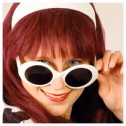 Max Bersinger 818-49-477, Lunettes de déguisement, Adulte, Femelle, Jackie, Blanc, 1 pièce(s)