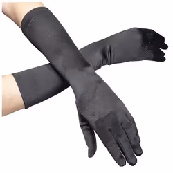 Max Bersinger 821-35-126, Gants de déguisement, Adulte, Femelle, Noir