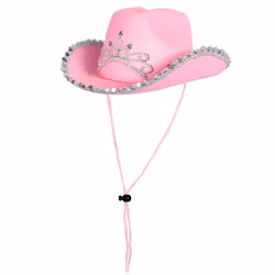 Boland 04104, Chapeau de déguisement, Enfant, Femelle, Cowboy, Polyester, Polyéthylène, Polypropylène (PP), Polystyrène, Rose