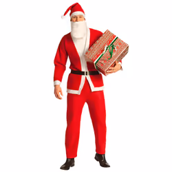 Boland 13411, Déguisement, Adulte, Mâle, Noël, Père Noël, Noir, Rouge, Blanc