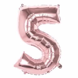 Ballon Mylar Rose Cuivré Chiffre 5 Multicolor