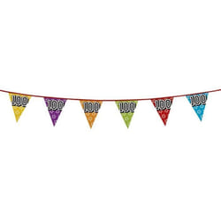 Guirlande fanions holographiques 100 ans- 8m