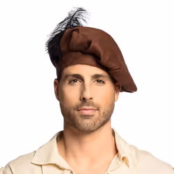 Boland 44028, Béret, Adulte, Mâle, Feather, Polyester, Noir, Marron, 41 g