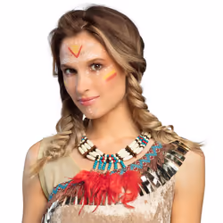 Boland 44129, Collier fantaisie, Adulte, Femelle, Feather, Fer, Polyester, Bois, Multicolore, 100 mm