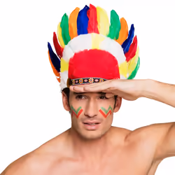 Boland 44137, Chapeau de déguisement, unisexe, Indian, Cherokee, Multicolore, 310 mm