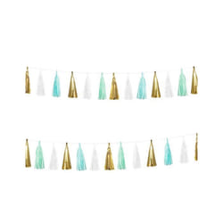 Guirlande de tassels - GENERIQUE - 3 mètres - Multicolore - Papier de soie - Décoration sirène