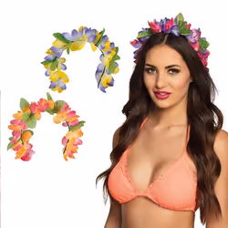 Serre-tête Tiare Fleurs Hawaï - NO NAME - Mixte - Vert - Adulte