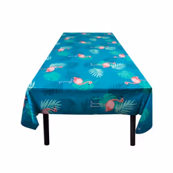 Nappe - NO NAME - Flamants Roses - Blanc - 130 cm x 180 cm - Synthétique - Rectangulaire - Autres motifs