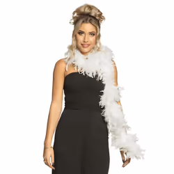 Boland 52600, Boa pour déguisement, Adulte, unisexe, Coton, Feather, Blanc, 112 g