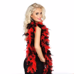 Boland 52655, Boa pour déguisement, Adulte, unisexe, Coton, Feather, Noir, Rouge, 80 g