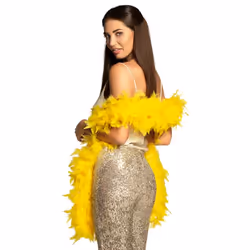 Boland 52701, Boa pour déguisement, Adulte, unisexe, Coton, Feather, Jaune, 40 g