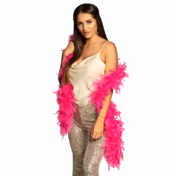 Boland 52707, Boa pour déguisement, Adulte, unisexe, Coton, Feather, Rose, 80 g