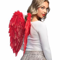 Boland 8712026528223, Ailes de déguisement, Adulte, Femelle, Feather, Fer, Papier, Polyester, Rouge, 500 mm