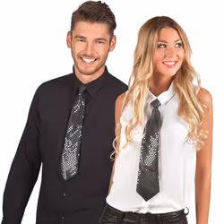 Boland 52953, Cravate de déguisement, Adulte, unisexe, Polyester, Polyvinyl chloride (PVC), Noir, 33 g