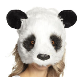Demi-masque Panda en Peluche - Mixte - Blanc - Adulte