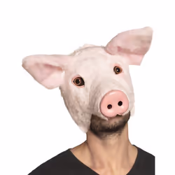 Masque cochon peluche adulte