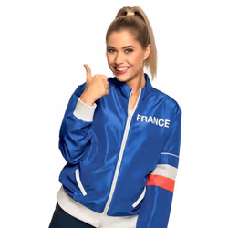 Veste de survêtement supporter France femme - Bleu - Manches longues - Respirant