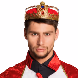 Boland 64550, Couronne pour déguisement, Adulte, Mâle, Acrylique, Fer, Polyester, Or, Multicolore, 170 g