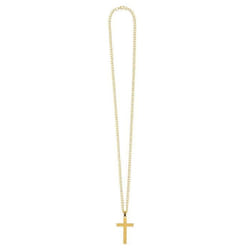 COLLIER FANTAISIE CROIX SPIRITUALITÉ FER 74CM OR - Accessoire de déguisement bijou fantaisie