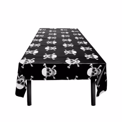 Nappe en plastique Pirate Jolly Roger 130 x 180 cm - Noir