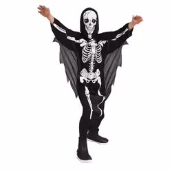 Boland 78073, Déguisement, Enfant, Mâle, Halloween, Squelette, Noir, Gris, Blanc