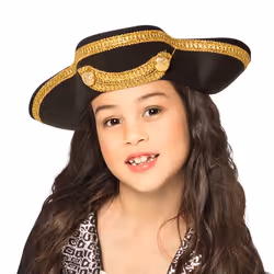 Boland 81906, Chapeau de déguisement, Enfant, Femelle, Polyester, Polystyrène, Noir, Or, CE
