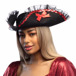 Boland 81933, Chapeau de déguisement, Adulte, Femelle, Polyester, Noir, Rouge, 140 g