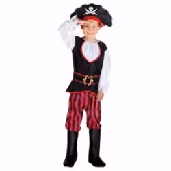 Max Bersinger 834-11-158, Déguisement, Enfant, Mâle, Uniforme, Pirate, Noir, Rouge, Blanc