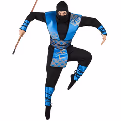 Boland 83558, Déguisement, Adulte, Mâle, Autres, Ninja, Noir, Bleu, Or