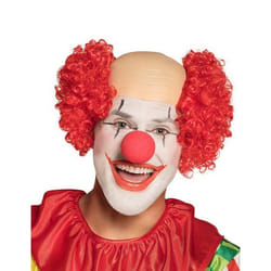 Perruque clown crâne nu rouge homme