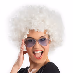 Boland 86016, Perruque de déguisement, Adulte, unisexe, Polyester, Polyéthylène, Blanc, 191 g