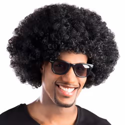 Boland 86020, Perruque de déguisement, Adulte, unisexe, Polyester, Polyéthylène, Noir, 200 g