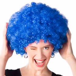 Boland 86023, Perruque de déguisement, Adulte, unisexe, Polyester, Polyéthylène, Bleu, 191 g