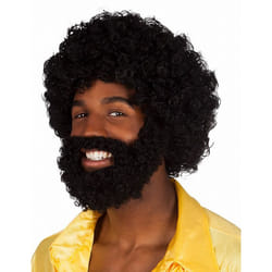 Perruque afro noire avec barbe - BOLAND - Perruque Et Barbe Mambo - Adulte - Homme - Accessoire de déguisement