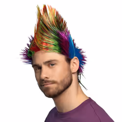 Boland 86348, Perruque de déguisement, Adulte, Mâle, Polyester, Multicolore, 200 g