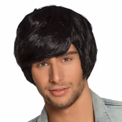 Boland 86387, Perruque de déguisement, Adulte, Mâle, Polyester, Noir, 187 g