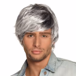 Boland 86389, Perruque de déguisement, Adulte, Mâle, Polyester, Noir, Blanc, 125 g