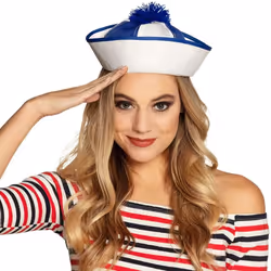 Boland 95804, Chapeau de déguisement, Adulte, unisexe, Polyester, Bleu, Blanc, 41 g