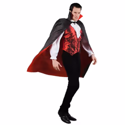 Boland 96934, Cape pour robes fantaisies, Adulte, unisexe, Polyester, Polyuréthane, Noir, Rouge, 1200 mm