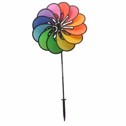 Rhombus Windgame Grande fleur arc-en-ciel, Moulin à vent unique, Multicolore, Fleur, Nylon, 1 pièce(s)