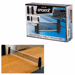 SportX Set de Tennis de Table Enroulable, Filet de tennis de table, Noir, Plastique, 1600 mm, 130 mm, 200 mm
