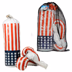 SportX Sac De Boxe Et Gloves, Enfant, Ensemble de boxe, Bleu, Image, Polyuréthane, Garçon/Fille