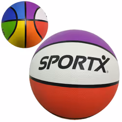 SportX Ballon Basket Plus.Coul, 24 cm, Multicolore, Caoutchouc, 628 g, CHN, 155 mm