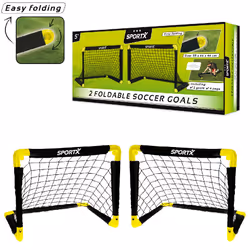 SportX 2 Soccer Goal 55x44x44 cm, Enfants, Fixé au plancher, Jaune, Noir, Noir, 5 an(s)