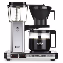 Moccamaster KBG Select Polished Silver, Machine à café filtre, 1,25 L, Café moulu, 1520 W, Noir, Argent