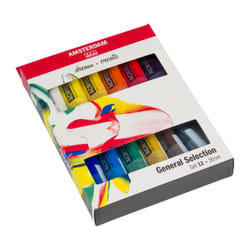 Amsterdam 17820412 peinture acrylique 20 ml Noir, Bleu, Marron, Vert, Violet, Rouge, Blanc, Jaune Tube