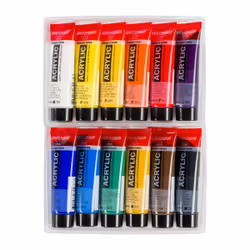 Amsterdam 17820412 peinture acrylique 20 ml Noir, Bleu, Marron, Vert, Violet, Rouge, Blanc, Jaune Tube